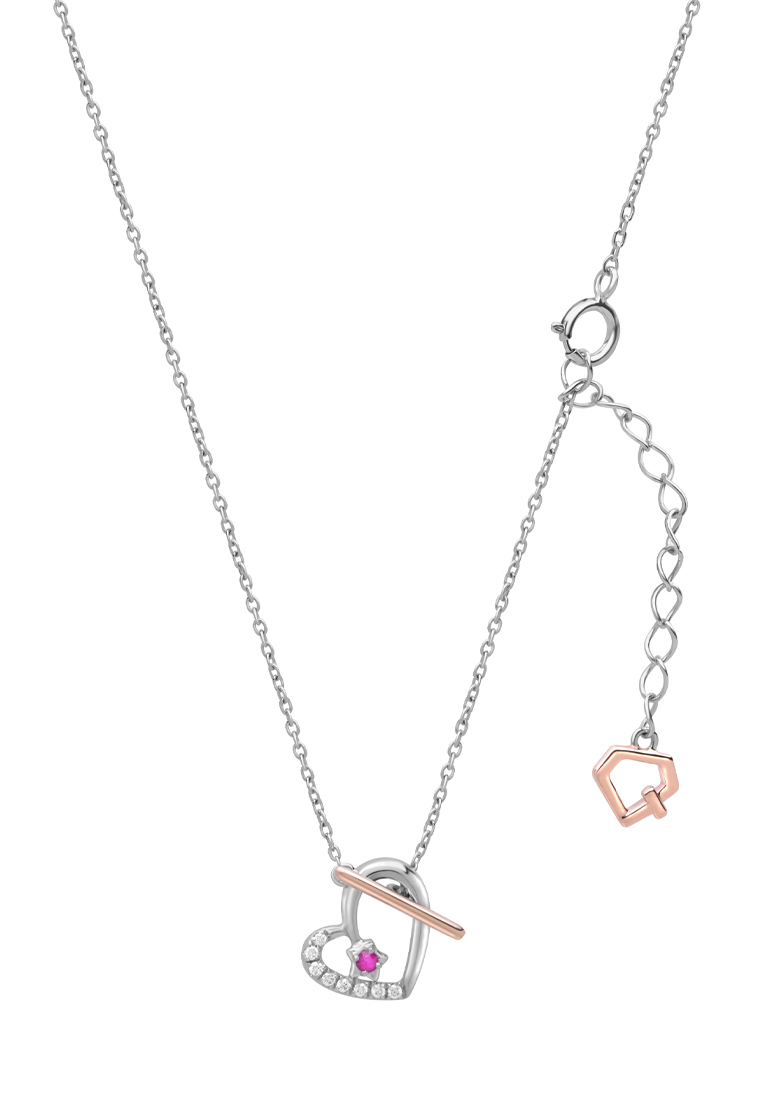 TOMEI Love Joins Us Together Ruby Necklace, White Gold 585