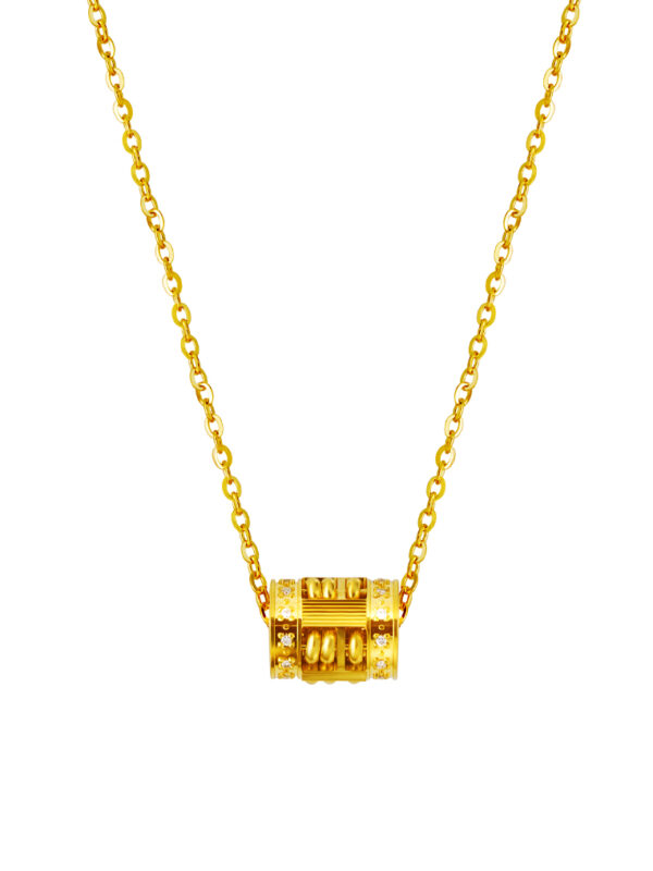 TOMEI Abacus Necklace, Yellow Gold 999