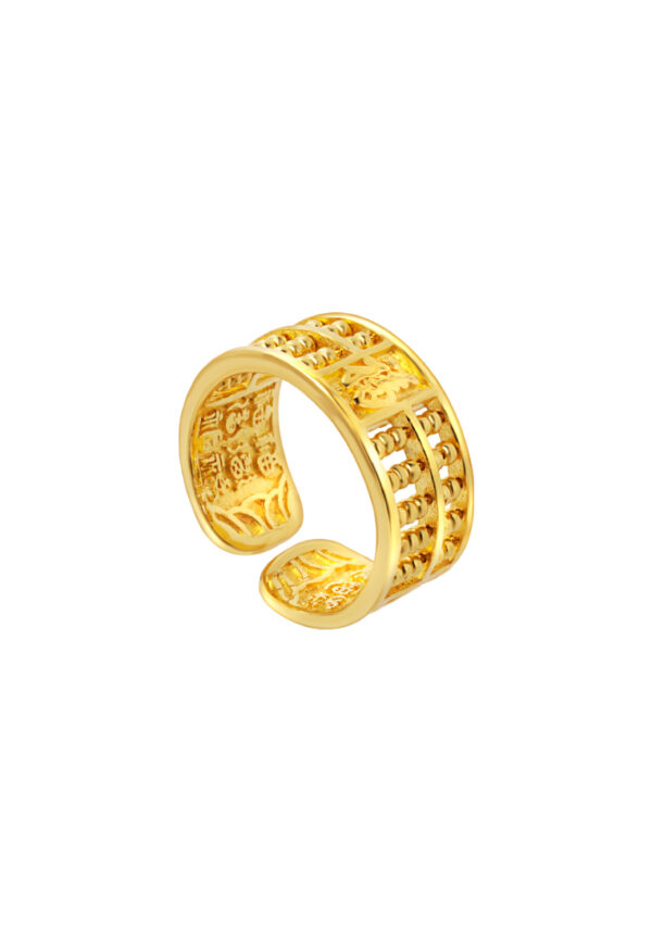 BTR-SP-23016-15-1 TOMEI【福旺财兴】Fortune Collection Abacus Men Ring, Yellow Gold 999