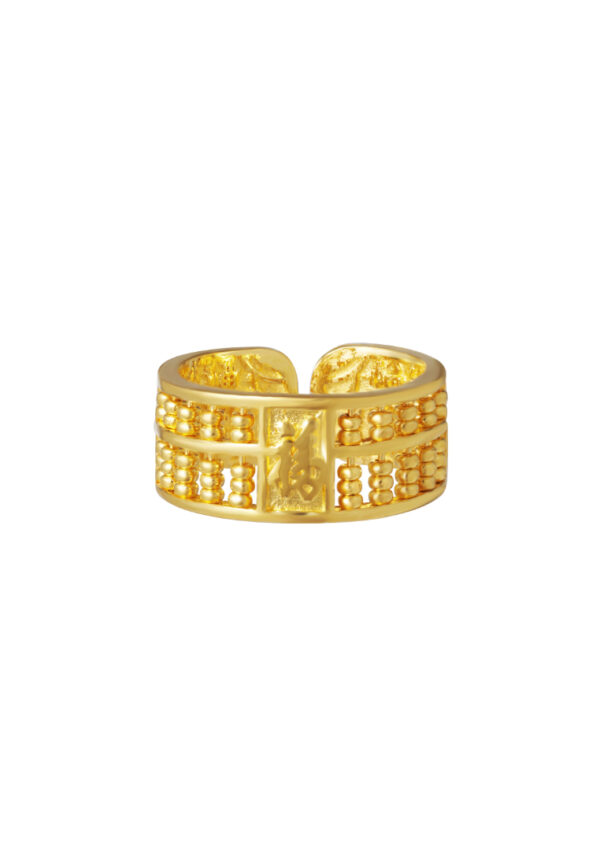BTR-SP-23016-15 TOMEI【福旺财兴】Fortune Collection Abacus Men Ring, Yellow Gold 999