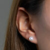 TOMEI Pearlfect Love White Pearl Earrings, White/Yellow Gold 585