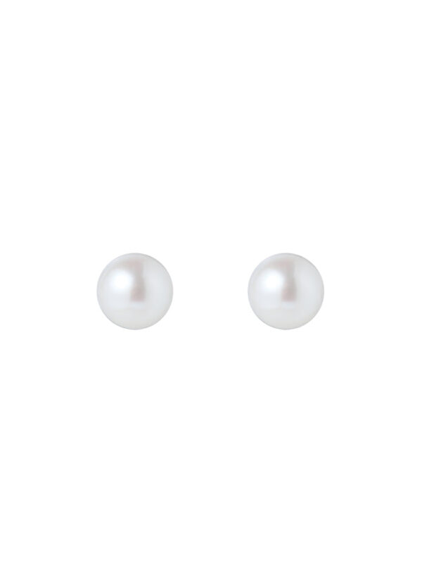 TOMEI Pearlfect Love White Pearl Earrings, White/Yellow Gold 585