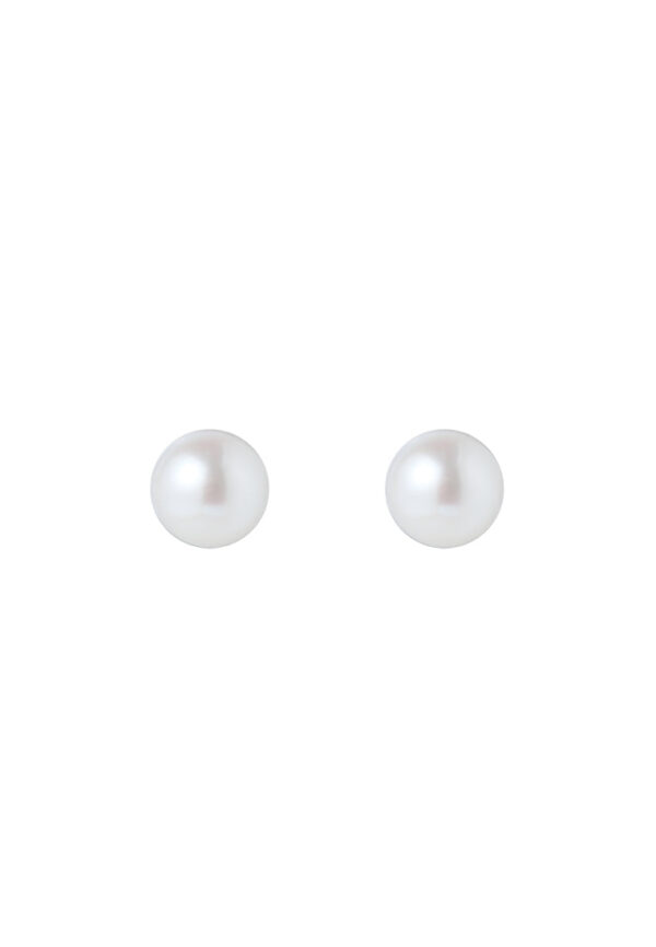 TOMEI Pearlfect Love White Pearl Earrings, White/Yellow Gold 585