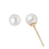 TOMEI Pearlfect Love White Pearl Earrings, White/Yellow Gold 585