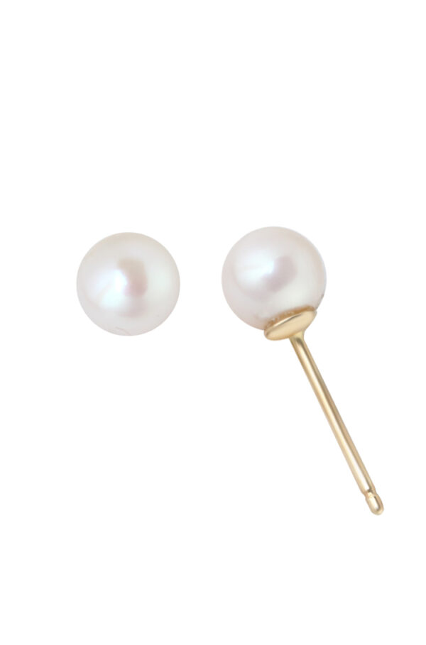 TOMEI Pearlfect Love White Pearl Earrings, White/Yellow Gold 585