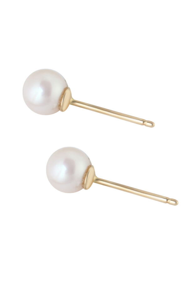 TOMEI Pearlfect Love White Pearl Earrings, White/Yellow Gold 585