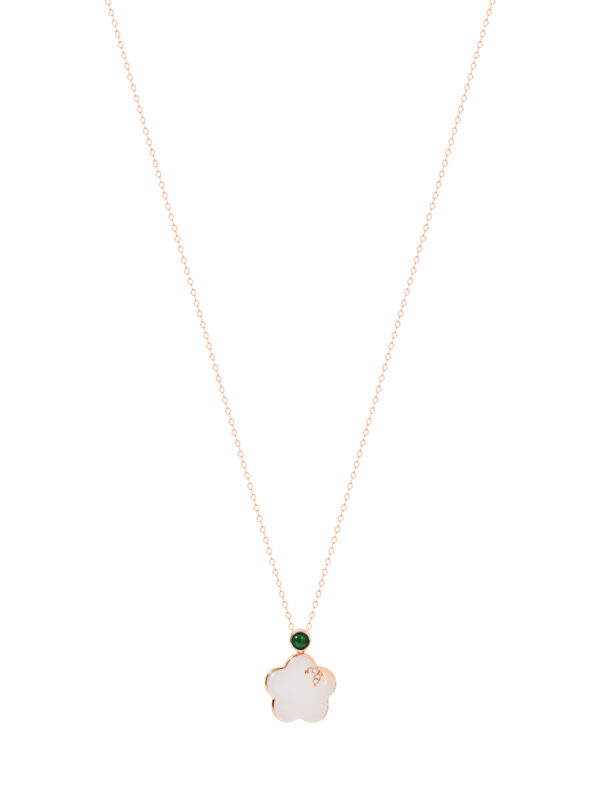 TOMEI Nephrite Series Peach Blossom Necklace, Rose Gold 750