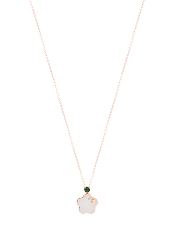 Tomei_0002_GR-JD04952B_1.psd TOMEI Nephrite Series Peach Blossom Necklace, Rose Gold 750