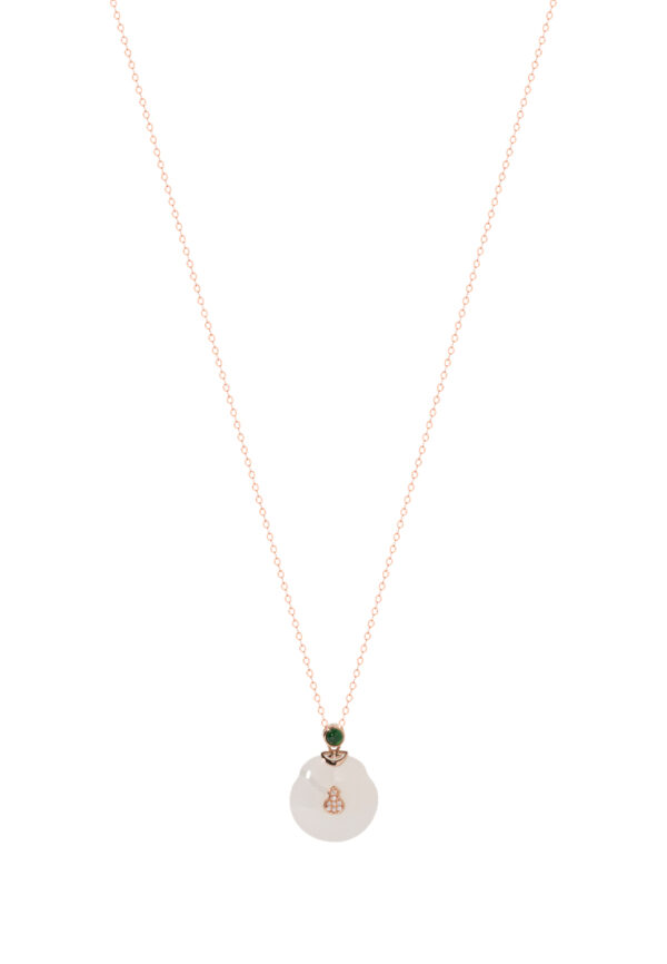 TOMEI Nephrite Series Gourd Necklace, Rose Gold 750