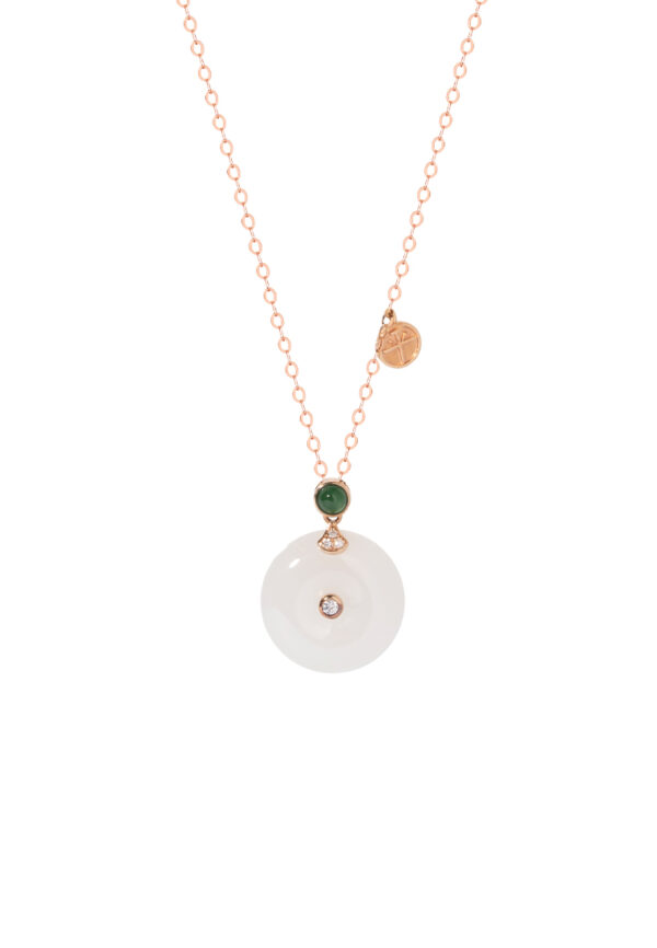 TOMEI Nephrite Series Necklace, Rose Gold 750