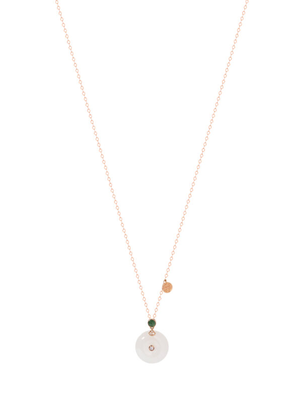 TOMEI Nephrite Series Necklace, Rose Gold 750