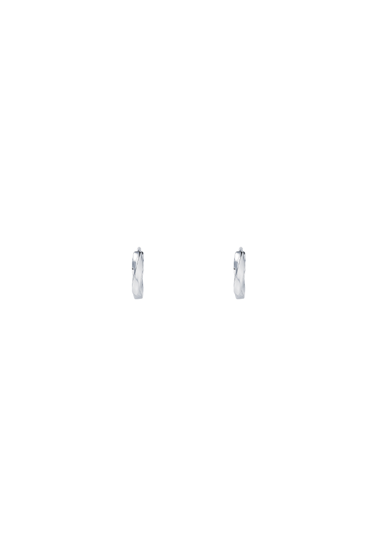 TOMEI Loop Earrings, White Gold 750