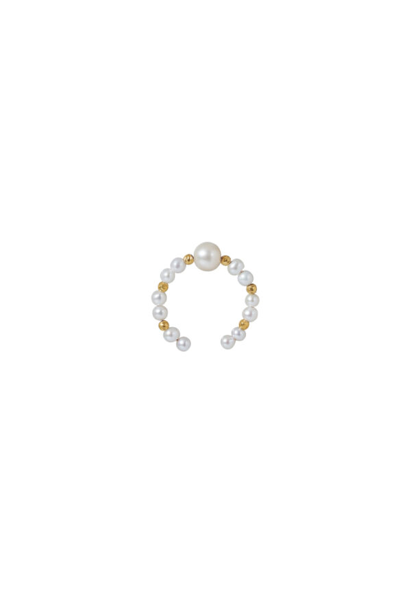 TOMEI Minimalist Pearl Ring, Yellow Gold 750