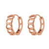 TOMEI Rouge Collection, Circle-Link Loop Earrings, Rose Gold 750