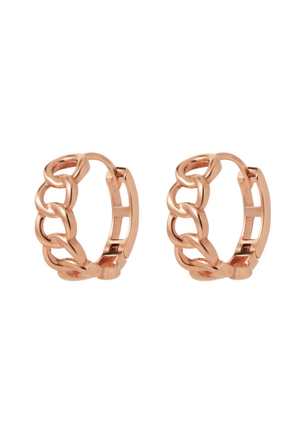 TOMEI Rouge Collection, Circle-Link Loop Earrings, Rose Gold 750