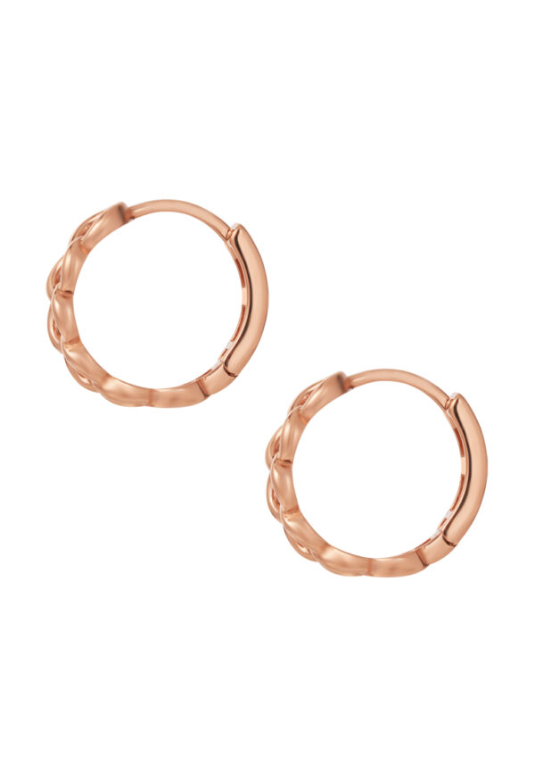 TOMEI Rouge Collection, Circle-Link Loop Earrings, Rose Gold 750