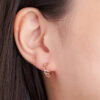TOMEI Rouge Collection, Circle-Link Loop Earrings, Rose Gold 750