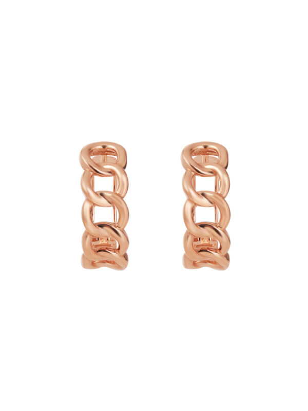 TOMEI Rouge Collection, Circle-Link Loop Earrings, Rose Gold 750