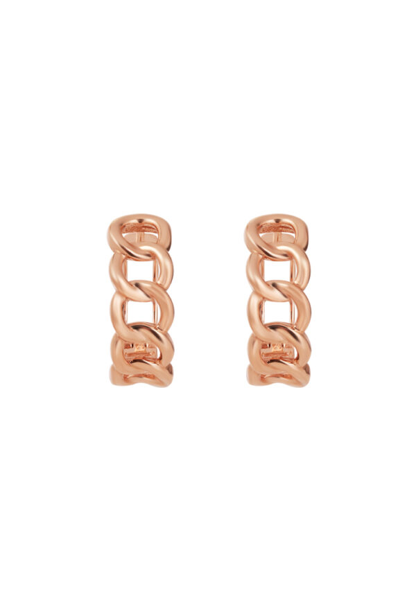 TOMEI Rouge Collection, Circle-Link Loop Earrings, Rose Gold 750