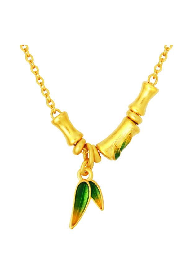 TOMEI X XIFU 【竹福】Bamboo Inspired  Necklace, Yellow Gold 999