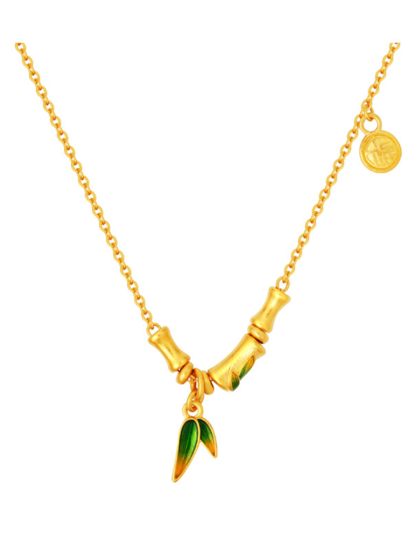 TOMEI X XIFU 【竹福】Bamboo Inspired  Necklace, Yellow Gold 999
