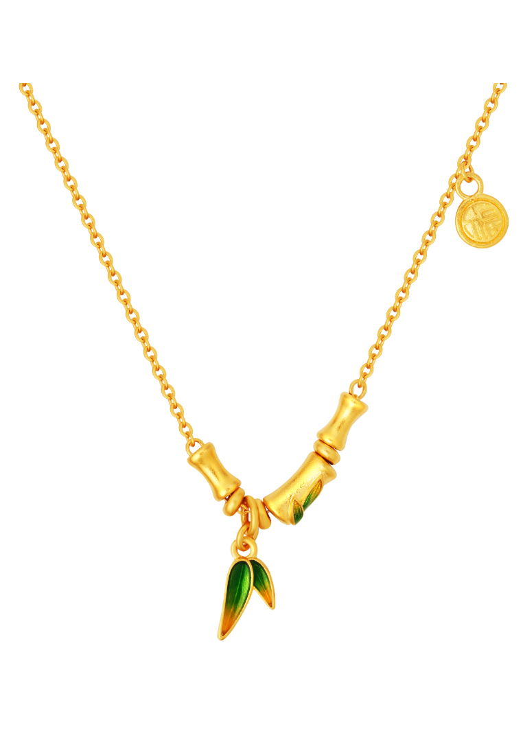 TOMEI X XIFU 【竹福】Bamboo Inspired  Necklace, Yellow Gold 999