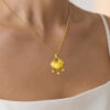TOMEI Lucky Lock Pendant, Yellow Gold 916