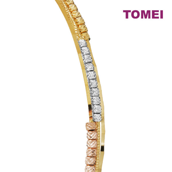 TOMEI Lusso Italia Trio-Tone Bangle, Yellow Gold 916