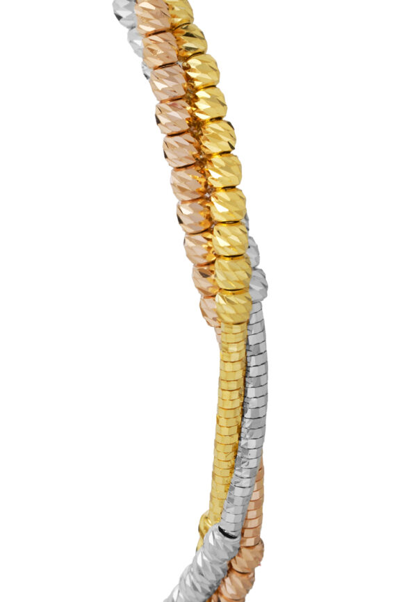 TOMEI Lusso Italia Trio-Tone Bangle, Yellow Gold 916