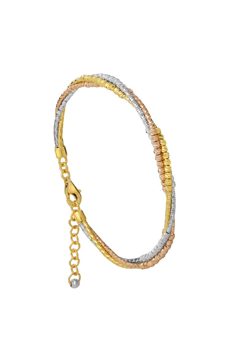TOMEI Lusso Italia Trio-Tone Bangle, Yellow Gold 916
