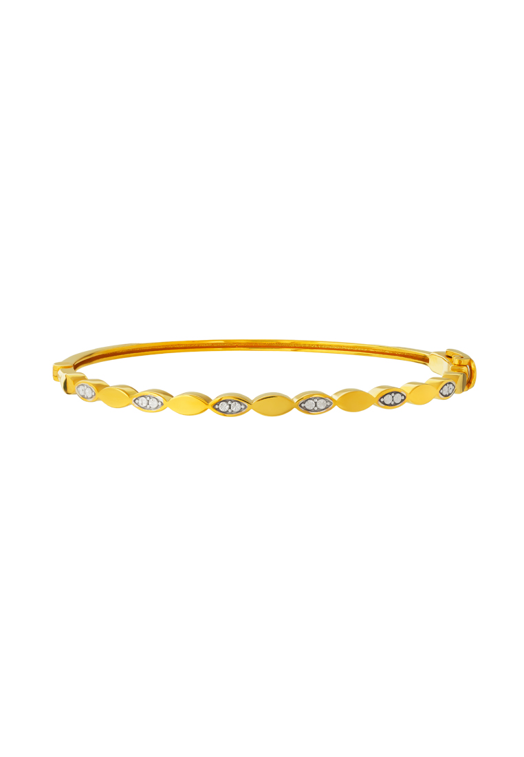 TOMEI Diamond Cut Collection Bangle, Yellow Gold 916