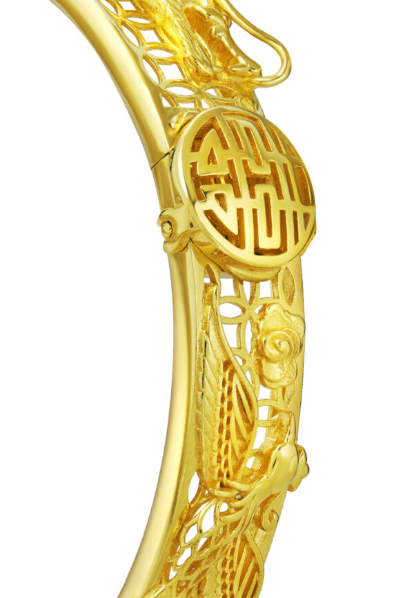 TOMEI Dragon & Phoenix Bangle, Yellow Gold 916