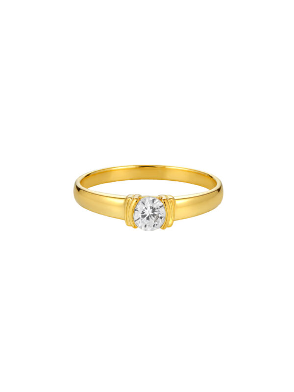 TOMEI Zirconia Ring, Yellow Gold 916