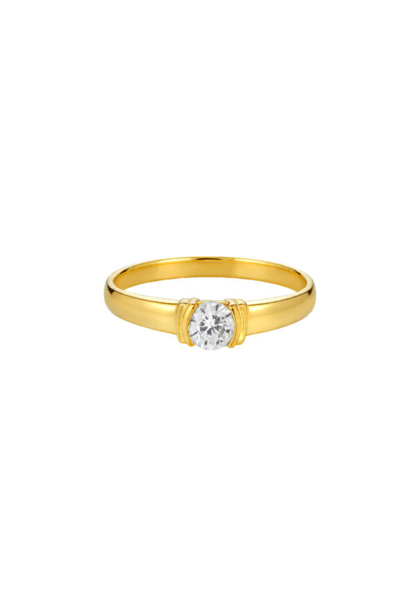 TOMEI Zirconia Ring, Yellow Gold 916