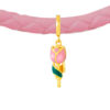 TOMEI Chomel Collection Pink Rose Charm, Yellow Gold 916