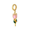 TOMEI Chomel Collection Pink Rose Charm, Yellow Gold 916
