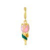 TOMEI Chomel Collection Pink Rose Charm, Yellow Gold 916
