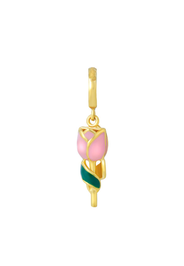 TOMEI Chomel Collection Pink Rose Charm, Yellow Gold 916