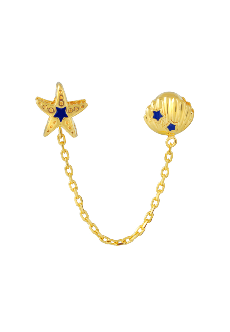 TOMEI Chomel Collection Shell & Starfish Charm, Yellow Gold 916