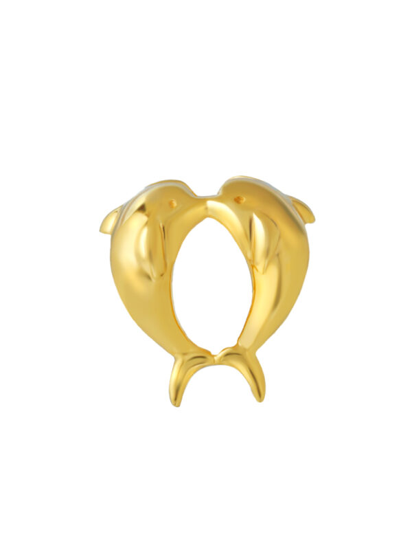 TOMEI Chomel Collection Dolphin Couple Charm, Yellow Gold 916