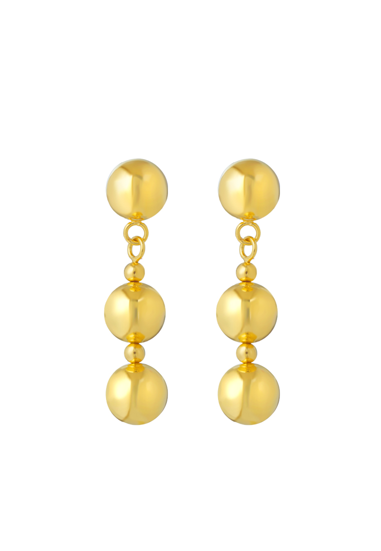 TOMEI Dangling Ball Earrings, Yellow Gold 916