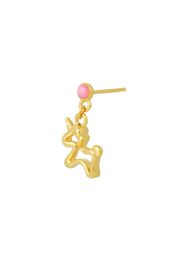 TOMEI Unicorn Earrings, Yellow Gold 999