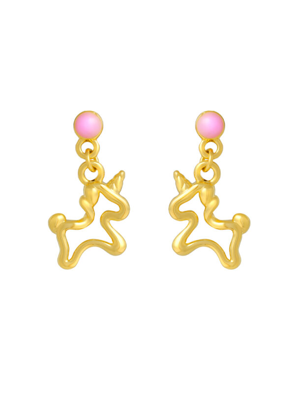 TOMEI Unicorn Earrings, Yellow Gold 999