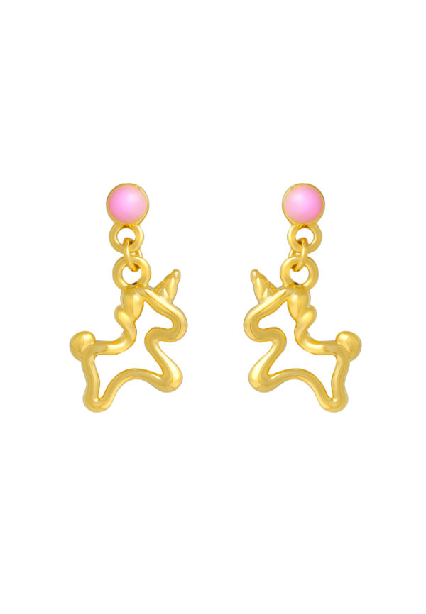 TOMEI Unicorn Earrings, Yellow Gold 999
