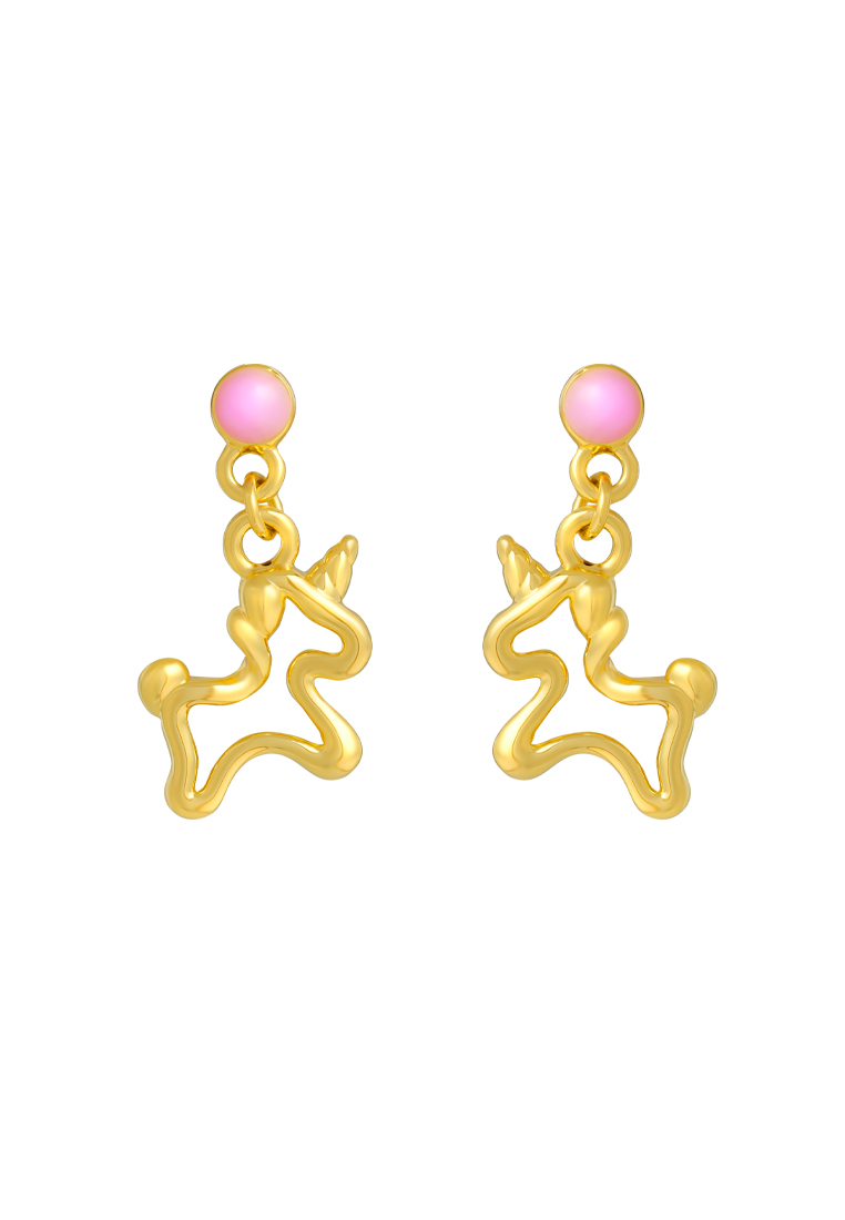 TOMEI Unicorn Earrings, Yellow Gold 999