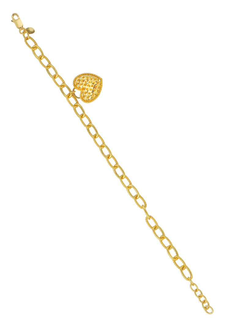 TOMEI Heart Bracelet, Yellow Gold 916
