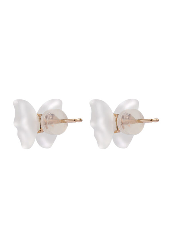 TOMEI Nephrite Collection, Butterfly Earrings, Rose Gold 750