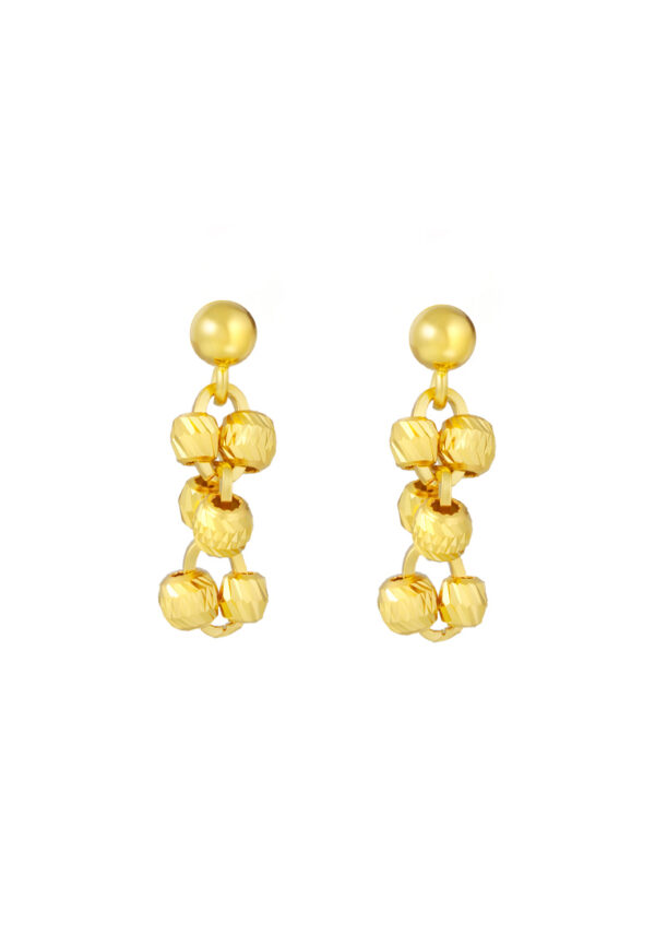 TOMEI Dangling Ball Earrings, Yellow Gold 916