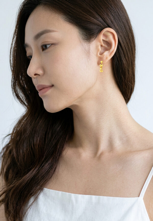 TOMEI Dangling Ball Earrings, Yellow Gold 916