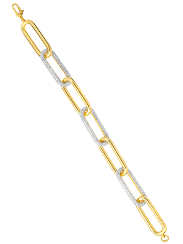 TOMEI Diamond Cut Collection Link Bracelet, Yellow Gold 916